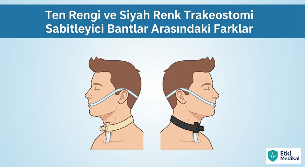 ten rengi ve siyah renk trakeostomi sabitleyici arasındaki farklar